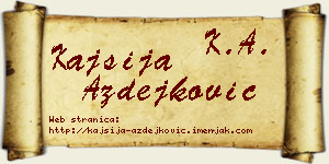 Kajsija Azdejković vizit kartica